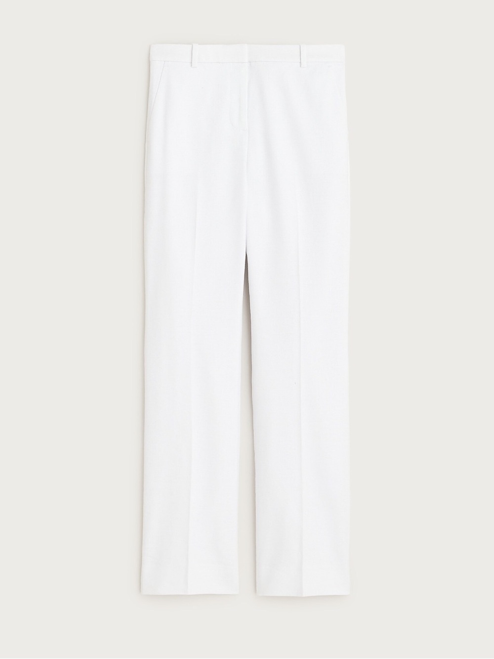 NWOT J. Crew Kaya White Pants Size 8 Linen Blend Pockets Fully Lined Belt Loop